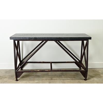 Dutch Belgian Bluestone Iron Console