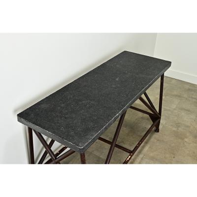 Dutch Belgian Bluestone Iron Console