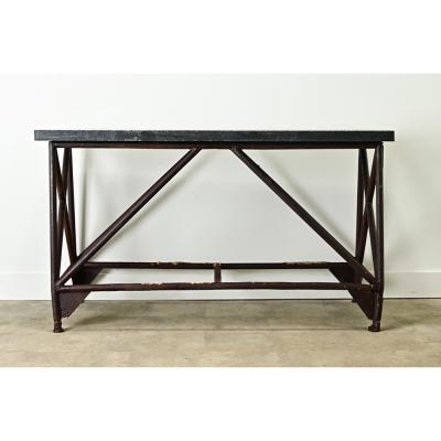 Dutch Belgian Bluestone Iron Console