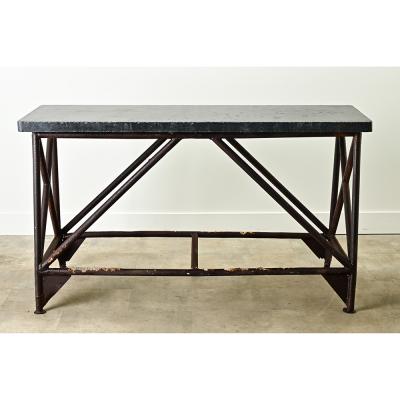 Dutch Belgian Bluestone Iron Console
