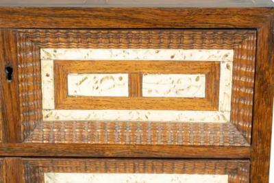 Dutch Colonial Rosewood And Bone Table Chest