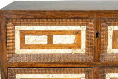 Dutch Colonial Rosewood And Bone Table Chest