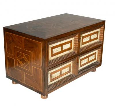 Dutch Colonial Rosewood And Bone Table Chest