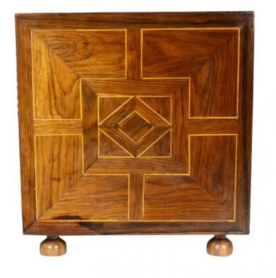 Dutch Colonial Rosewood And Bone Table Chest