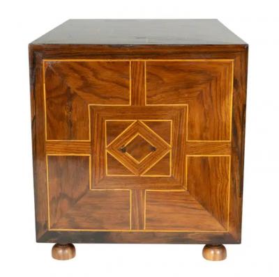 Dutch Colonial Rosewood And Bone Table Chest