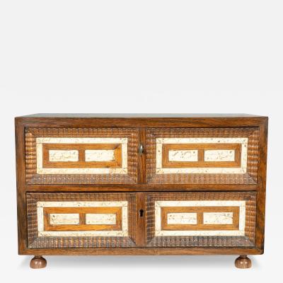 Dutch Colonial Rosewood And Bone Table Chest