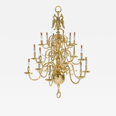 Dutch Continental Three tiered 18 Light Chandelier
