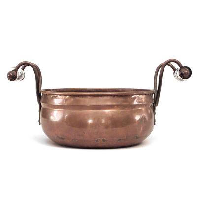 Dutch Copper Pot with Porcelain Handles
