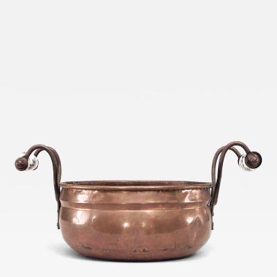 Dutch Copper Pot with Porcelain Handles