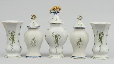 Dutch Delft Assembled Garniture Set 18th Century