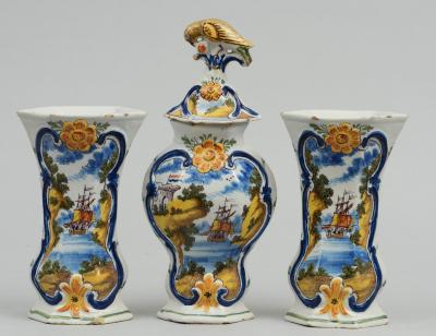 Dutch Delft Assembled Garniture Set 18th Century