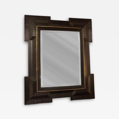 Dutch Ebonised Ripple Moulded Mirror circa 1880