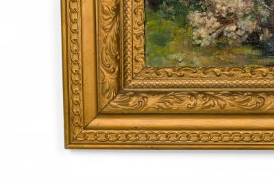 Dutch Hydrangea and Tulip Flora Still Life Oil Painting in an Ornate Giltwood Fr
