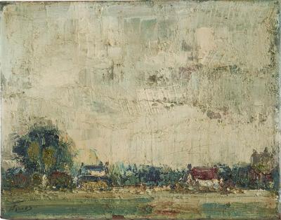 Dutch Landscape Oil on Canvas 1940s