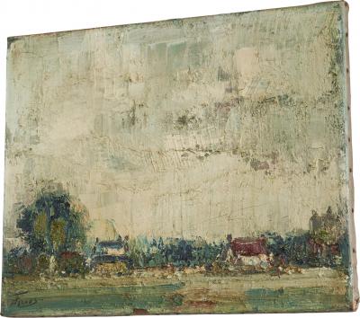 Dutch Landscape Oil on Canvas 1940s