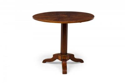 Dutch Marquetry Inlaid Mahogany Tilt Top Center Table