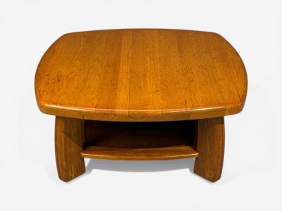 Dutch Modern Brutalist Coffee Table Oak Netherlands 1970s