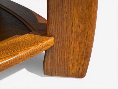 Dutch Modern Brutalist Coffee Table Oak Netherlands 1970s