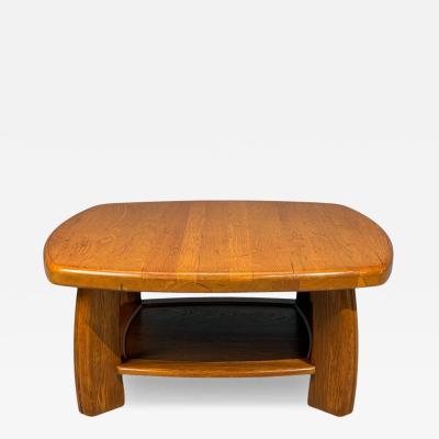 Dutch Modern Brutalist Coffee Table Oak Netherlands 1970s