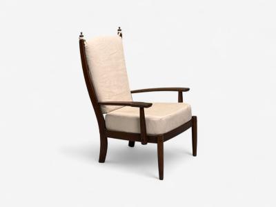 Dutch Modern Oak Fabric Armchair Netherlands 1960s