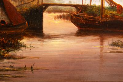 Dutch Moonlit River Landscape Painting by Jacobus Theodorus Abels 1803 66 