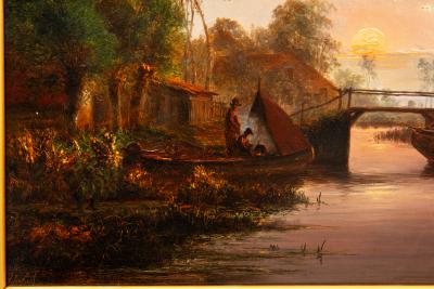 Dutch Moonlit River Landscape Painting by Jacobus Theodorus Abels 1803 66 