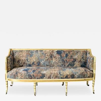 Dutch Painted Parcel Gilt Settee with New Upholstery