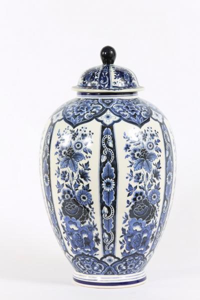 Dutch Porcelain Covered Decorative Urn