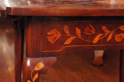 Dutch Rococo Style Mahogany and Fruitwood Marquetry Games Table
