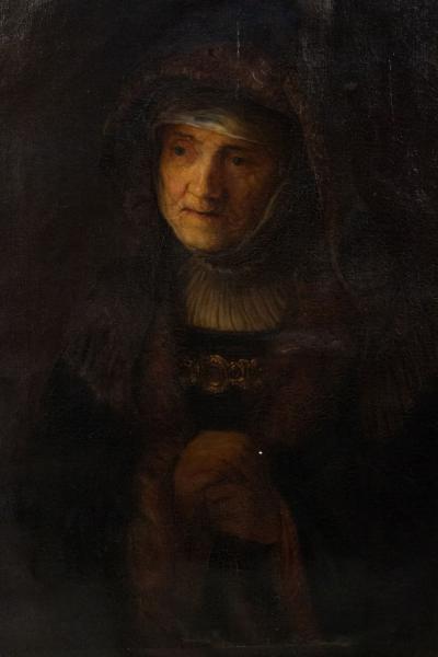 Dutch School Rembrandts Mother Portrait