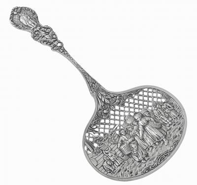 Dutch serving berry preserve sifter silver spoon C 1916 