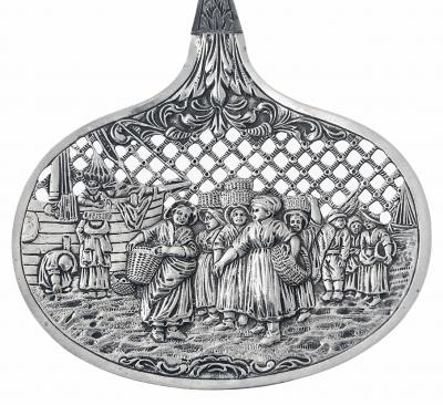 Dutch serving berry preserve sifter silver spoon C 1916 