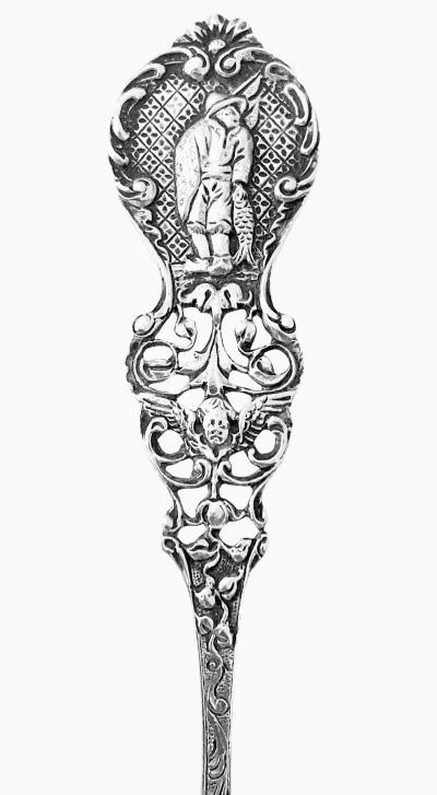 Dutch serving berry preserve sifter silver spoon C 1916 