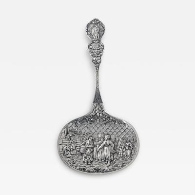 Dutch serving berry preserve sifter silver spoon C 1916 