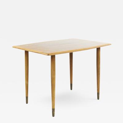 Dux Mid Century Walnut and Brass Surfboard End Table