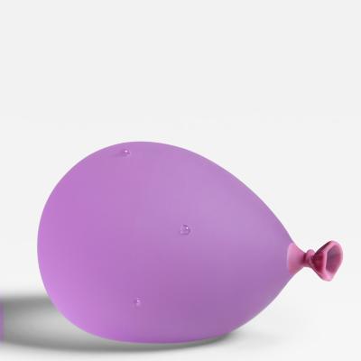 Dylan Martinez Glass Sculpted Water Balloon Purple with Droplets