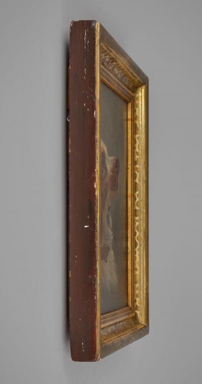 E A Plumer Oil on Canvas Painting of a Cavalier King Charles Spaniel