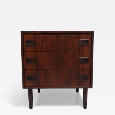 E Brouer Danish Rosewood Nightstand with Drawers