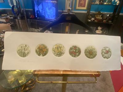 E Delson FOR ALL SEASONS COLOR EMBOSSED PRINT BY E DELSON