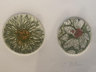 E Delson FOR ALL SEASONS COLOR EMBOSSED PRINT BY E DELSON