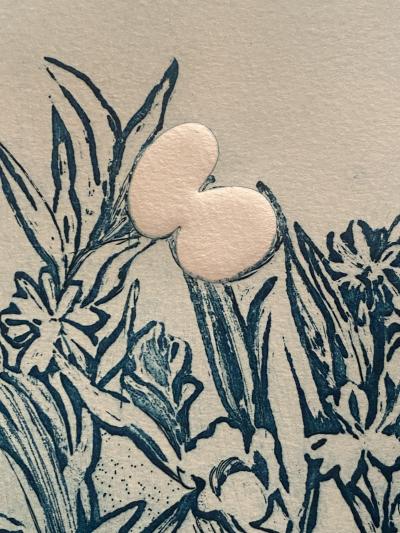 E Delson MILLEFLEURS ARTISTS PROOF COLOR EMBOSSED PRINT BY E DELSON