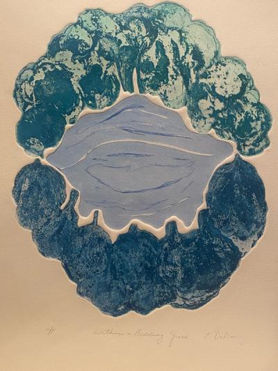 E Delson WITHIN A BUDDING GROVE EMBOSSED COLOR PRINT BY E DELSON