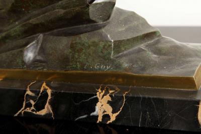 E Guy French Art Deco Bronze signed E Guy