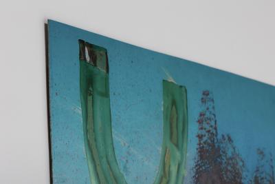 E Hennekens Artwork by E Hennekens Organic painting on steel panel 1970s