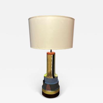 E Pavani Vintage Hand Painted Wood Table Lamp