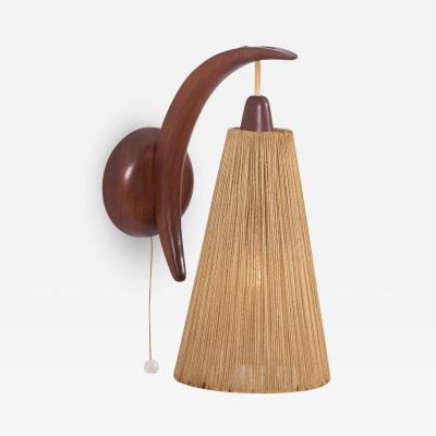 E R Nele Wall Lamp with Cord Shade by E R Nele for Temde Switzerland