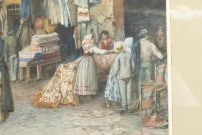 E Roesler Franz Watercolor Of A Roman Street Scene
