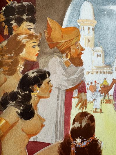 E Simms Campbell Harem Sexy Nude Girl Illustration for Playboy First Black Illustrator