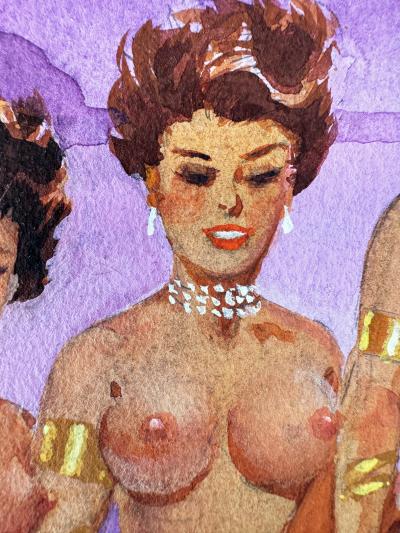 E Simms Campbell Harem with 14 Wives Playboy Cartoon Black Cartoonist