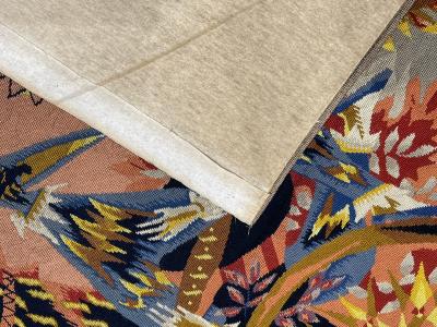 E Simon Extremely Fine French Mid Century Tapestry Signed E Simon Rug 4 4 x 6 5 